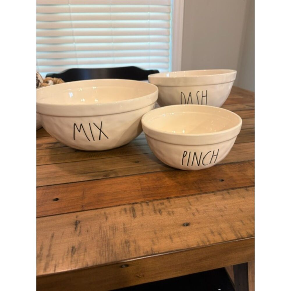 Rae Dunn Artisan Collection By Magenta Mixing Bowl Set Dash Pinch Mix NWT